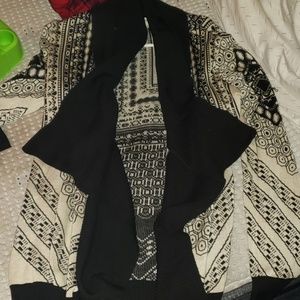 Black and white printed flannel